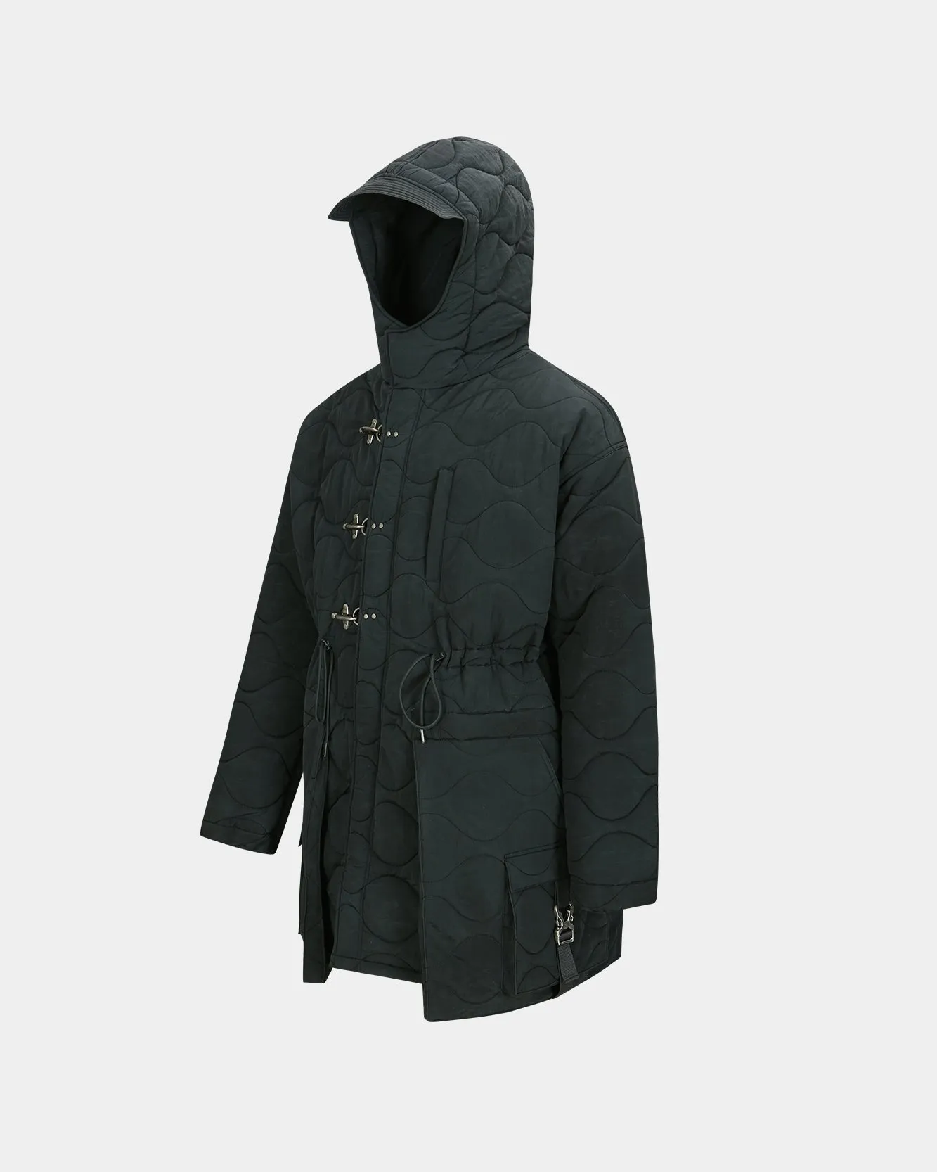 LACE-UP FISHTAIL PARKA awa638m(ASPHALT)