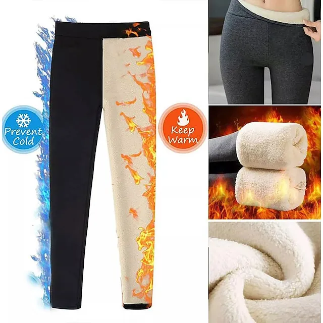 Ladies High Waist Casual Yoga Micro-elastic Ankle-Length Fleece Tights