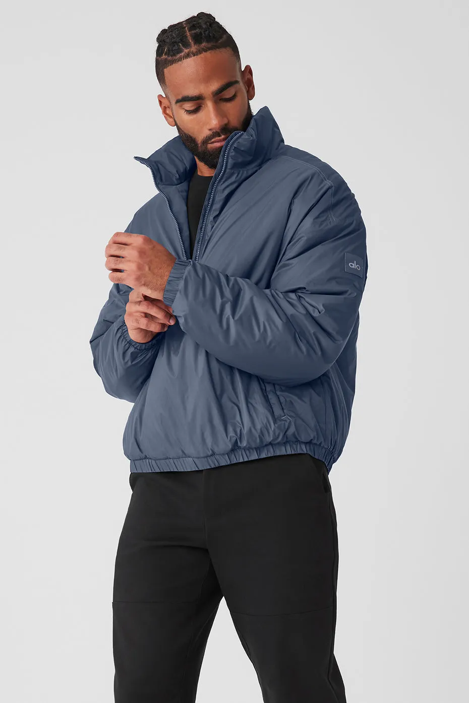 Latitude Light Weight 1/2 Zip Pullover Jacket - Bluestone