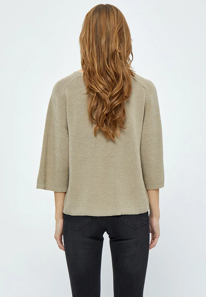 Leila 3/4 Pullover - Cobblestone Lurex