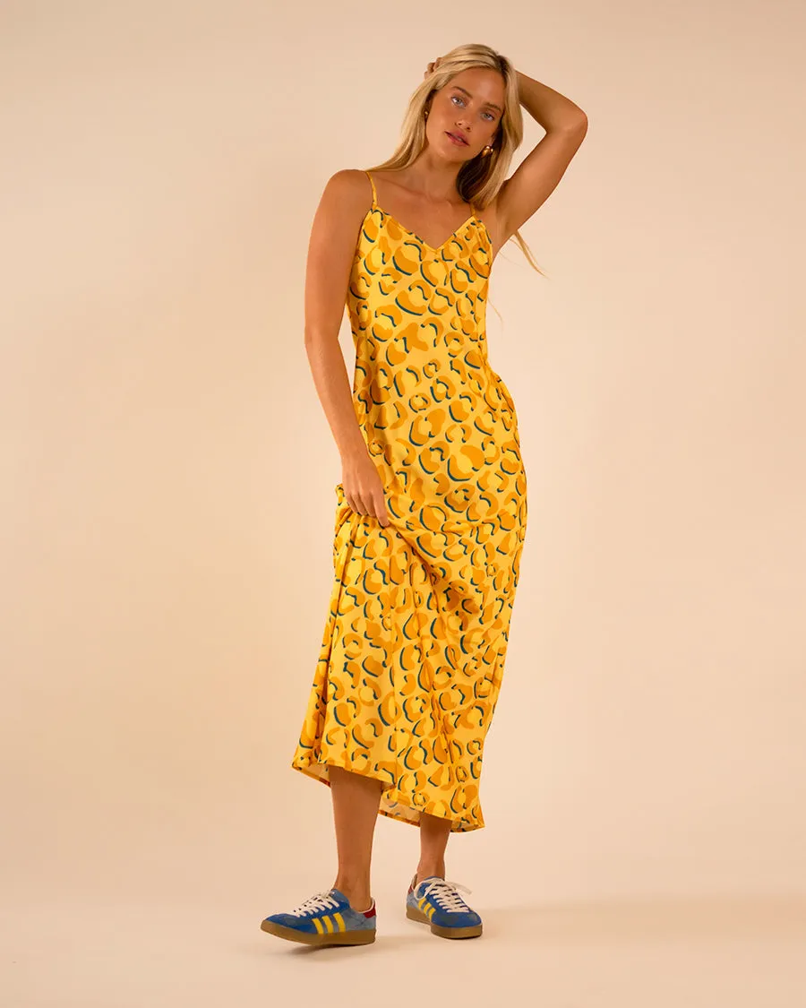 Lennon Zipslip™️ Dress Canary Shaded Leopard