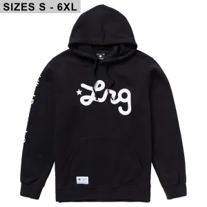 LIFTED SCRIPT PULLOVER HOODIE - BLACK