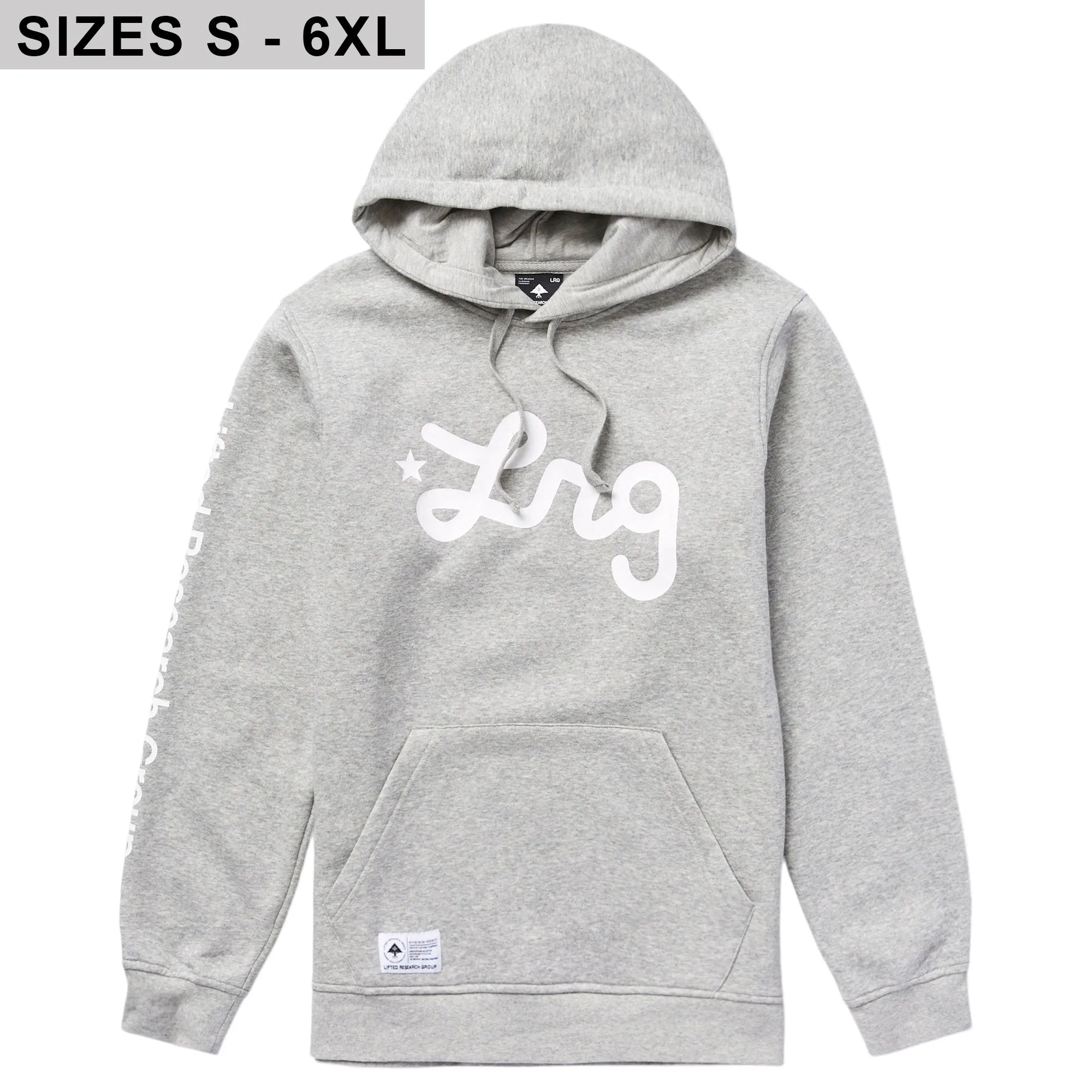 LIFTED SCRIPT PULLOVER HOODIE - HEATHER GREY