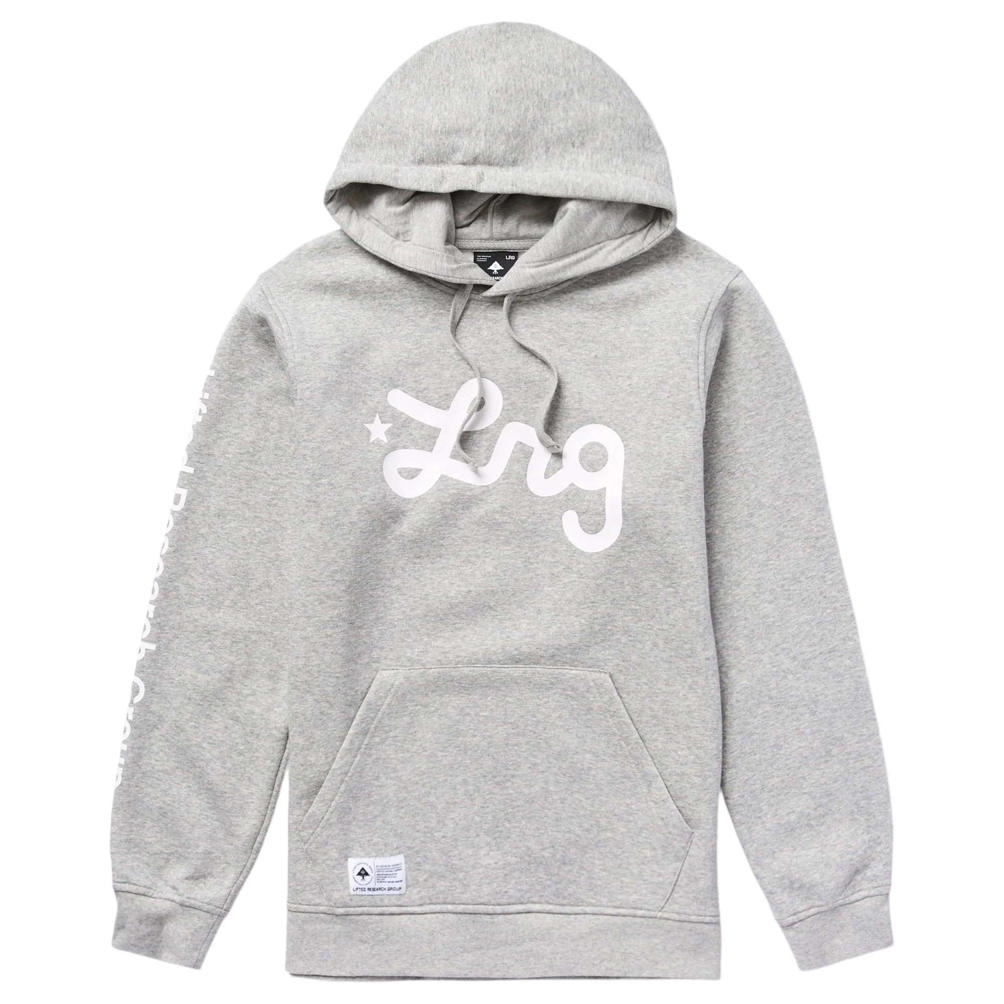 LIFTED SCRIPT PULLOVER HOODIE - HEATHER GREY