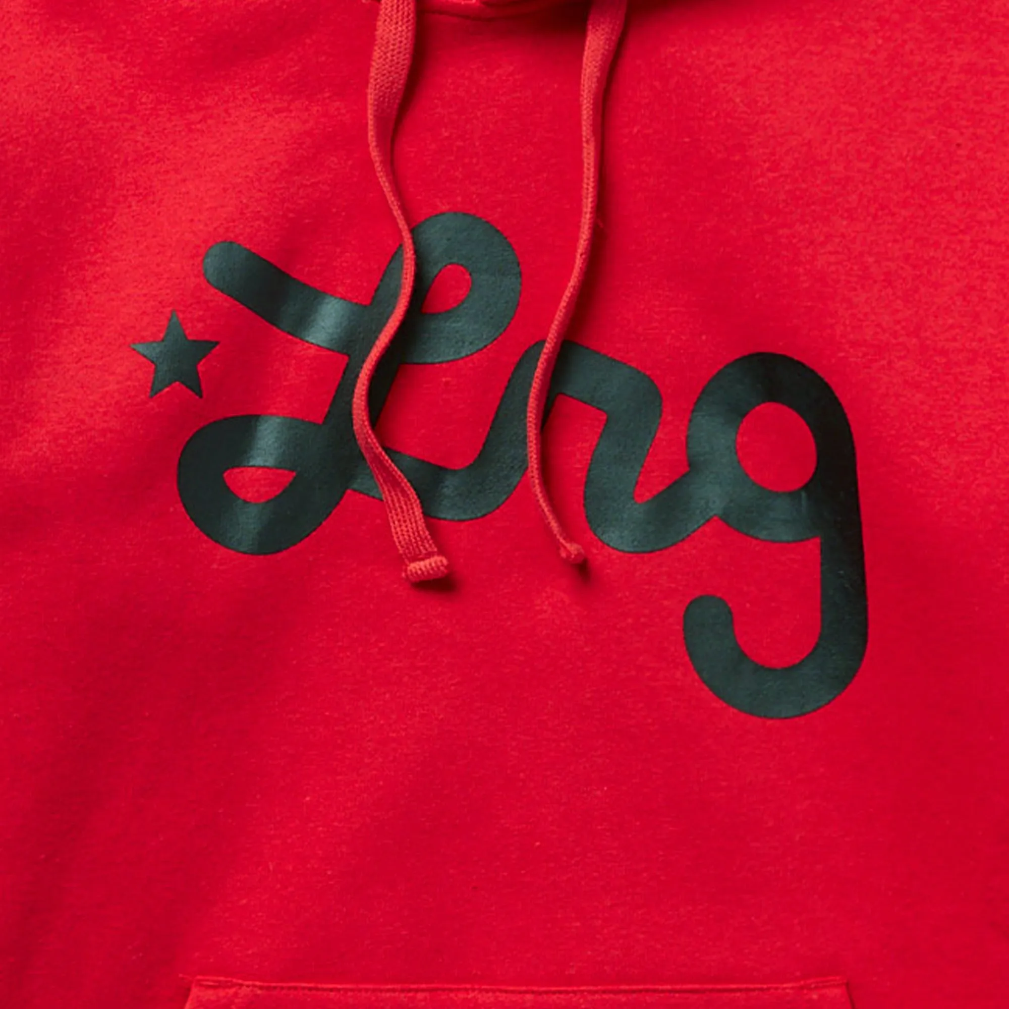 LIFTED SCRIPT PULLOVER HOODIE - RED