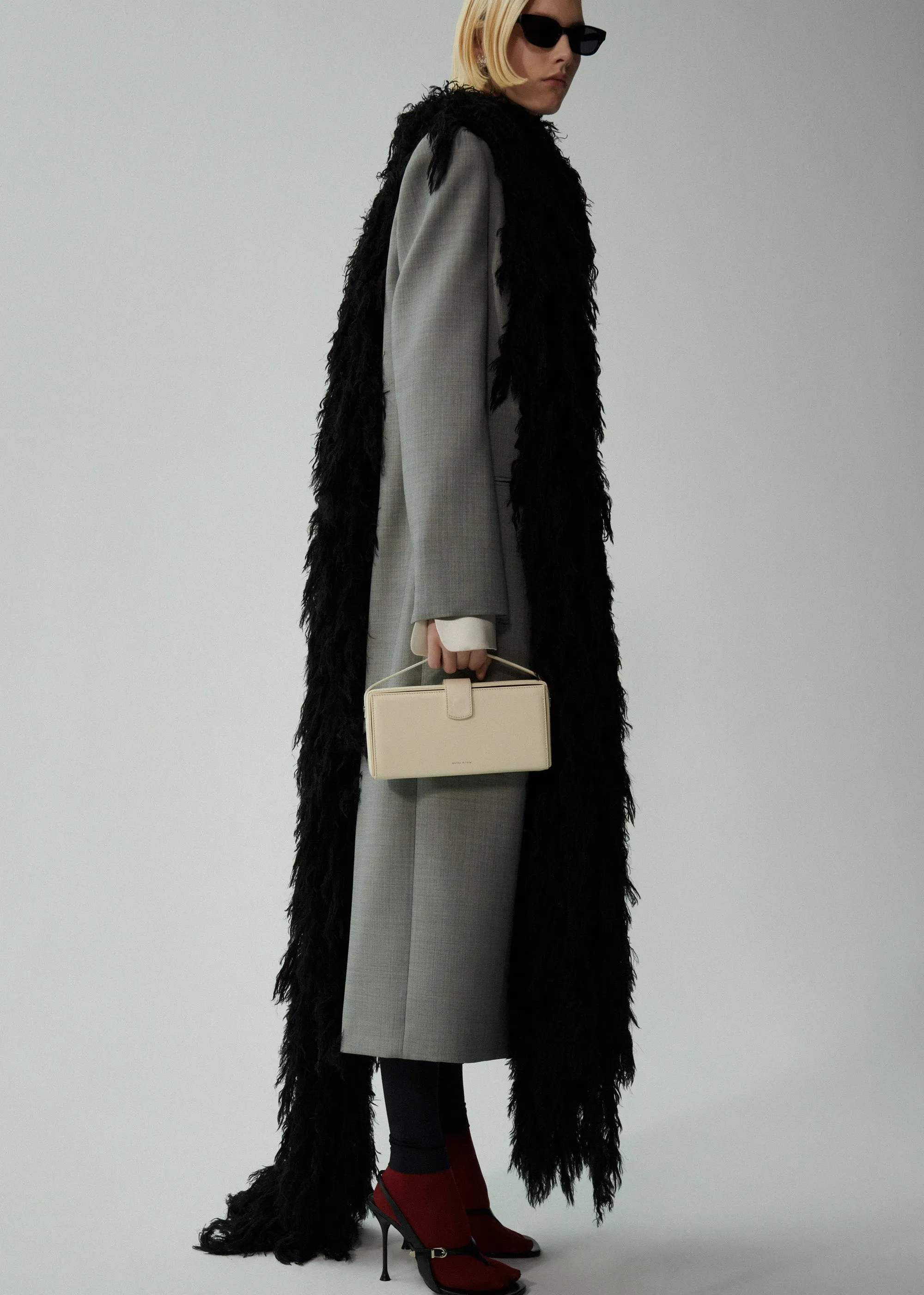 Long classic wool coat in grey