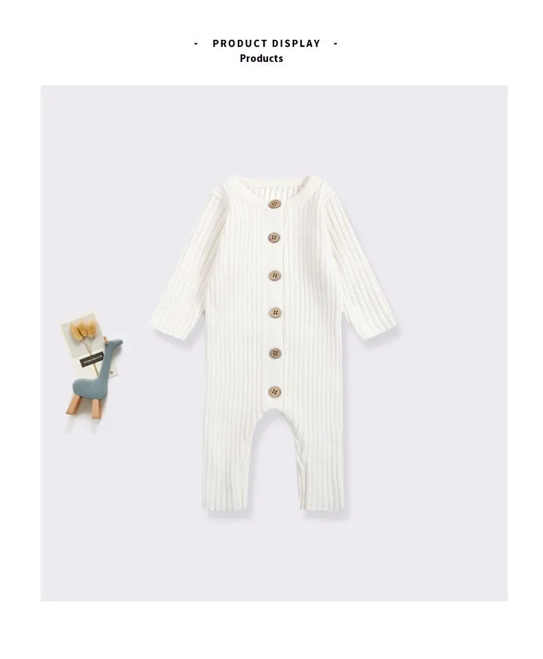 Long Sleeve Knitted Cotton Romper