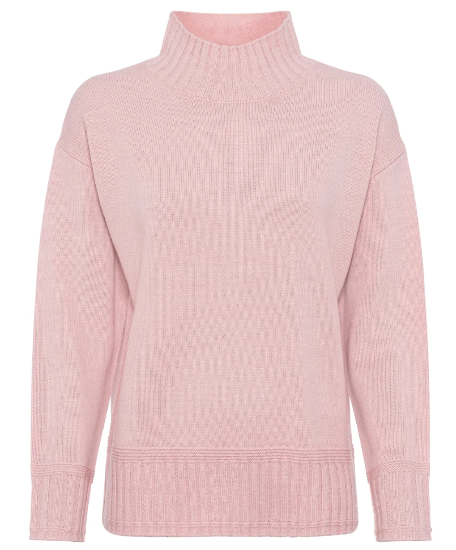 Long Sleeve Pullover in Light Pink Melange