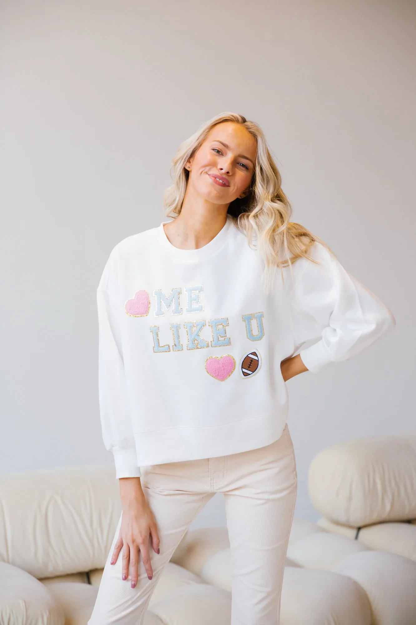 LOVE ME, LIKE YOU, LOVE FOOTBALL PULLOVER