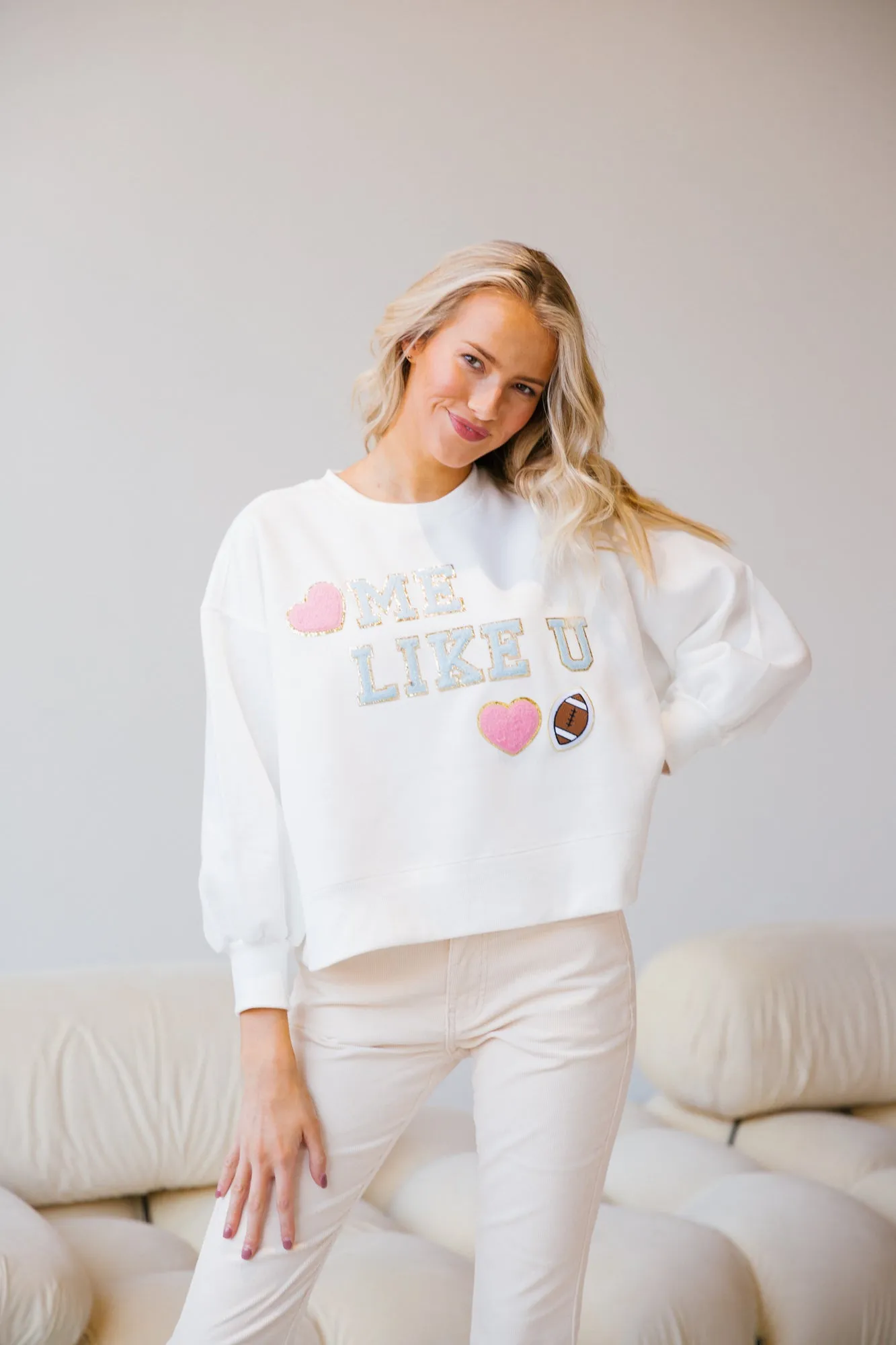 LOVE ME, LIKE YOU, LOVE FOOTBALL PULLOVER