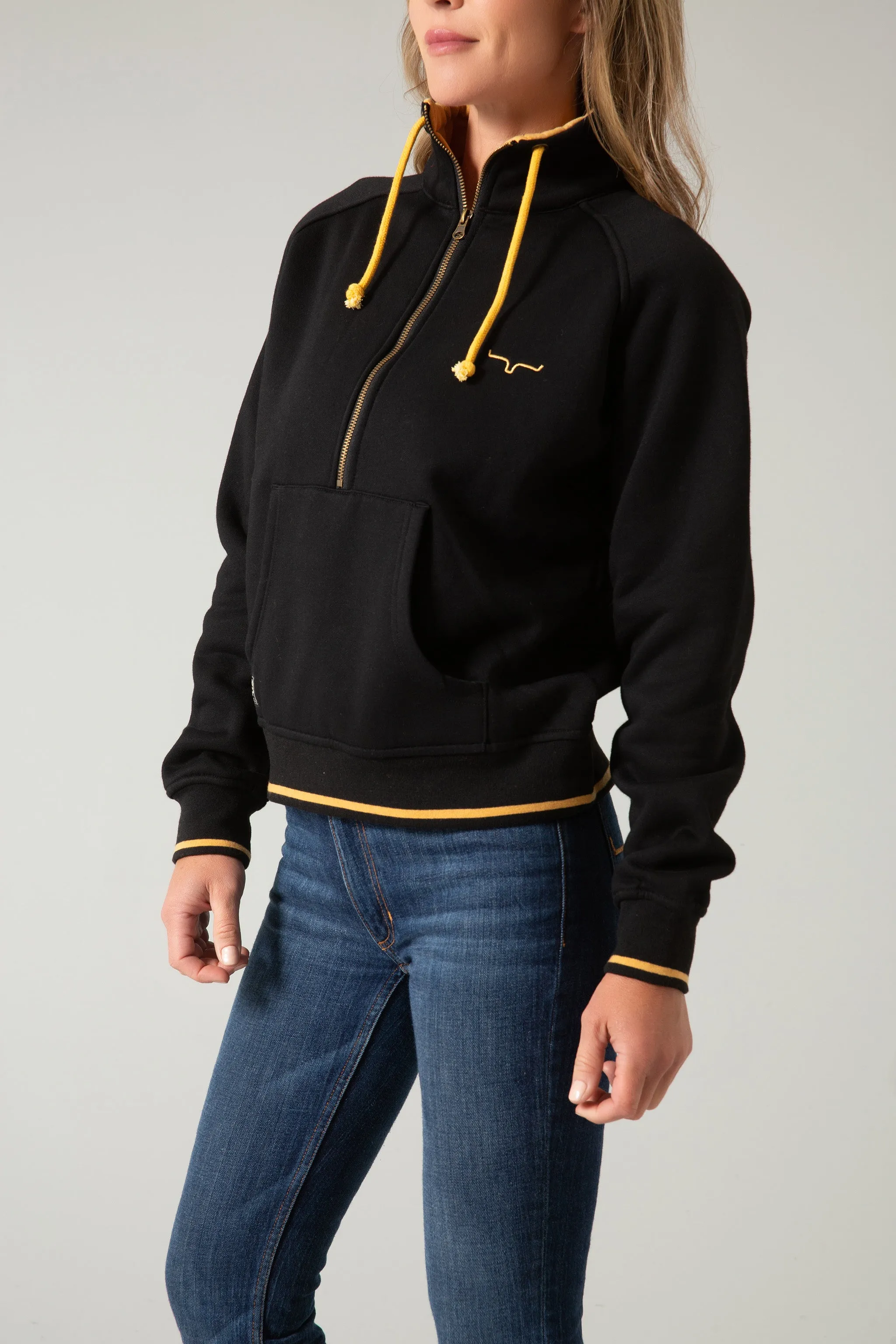 Malta Cropped Quarter Zip Sweatshirt