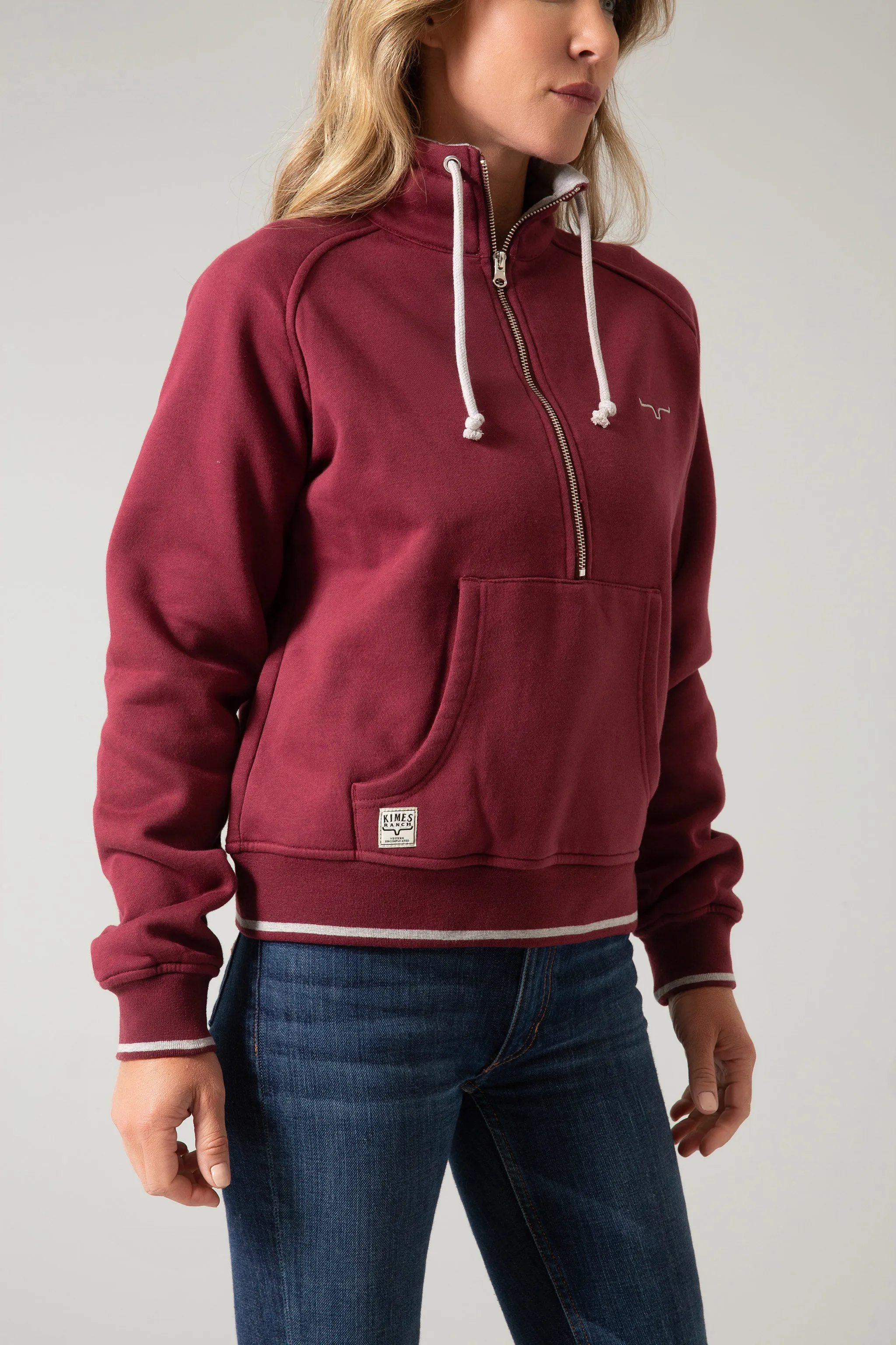 Malta Cropped Quarter Zip Sweatshirt