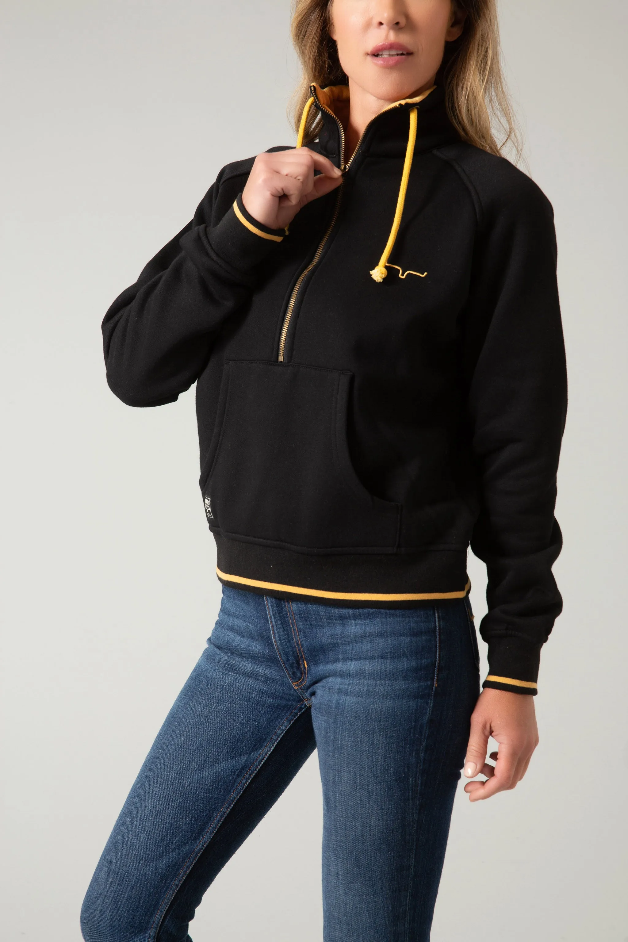 Malta Cropped Quarter Zip Sweatshirt