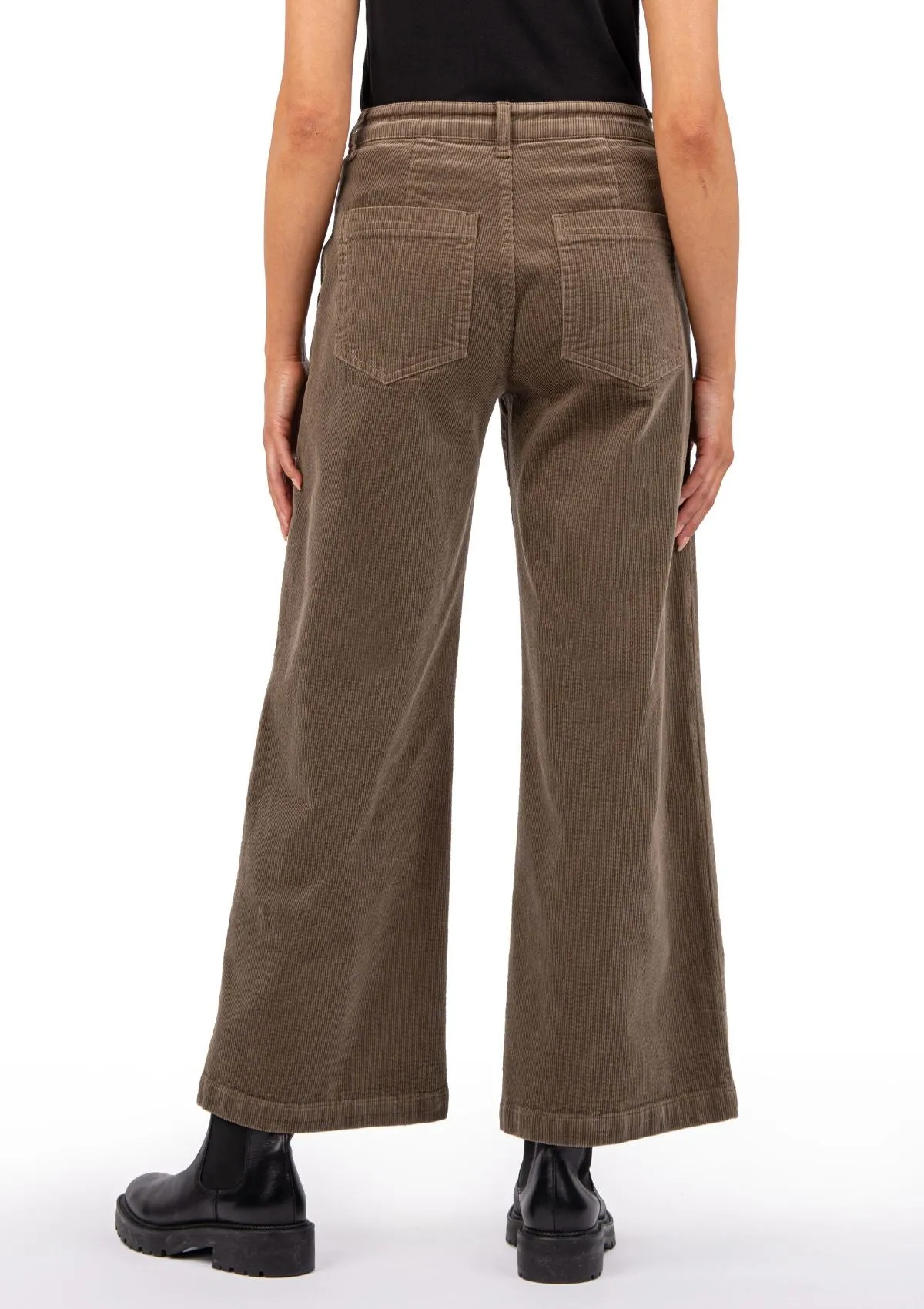 Meg Corduroy Wide Leg Pants - Olive