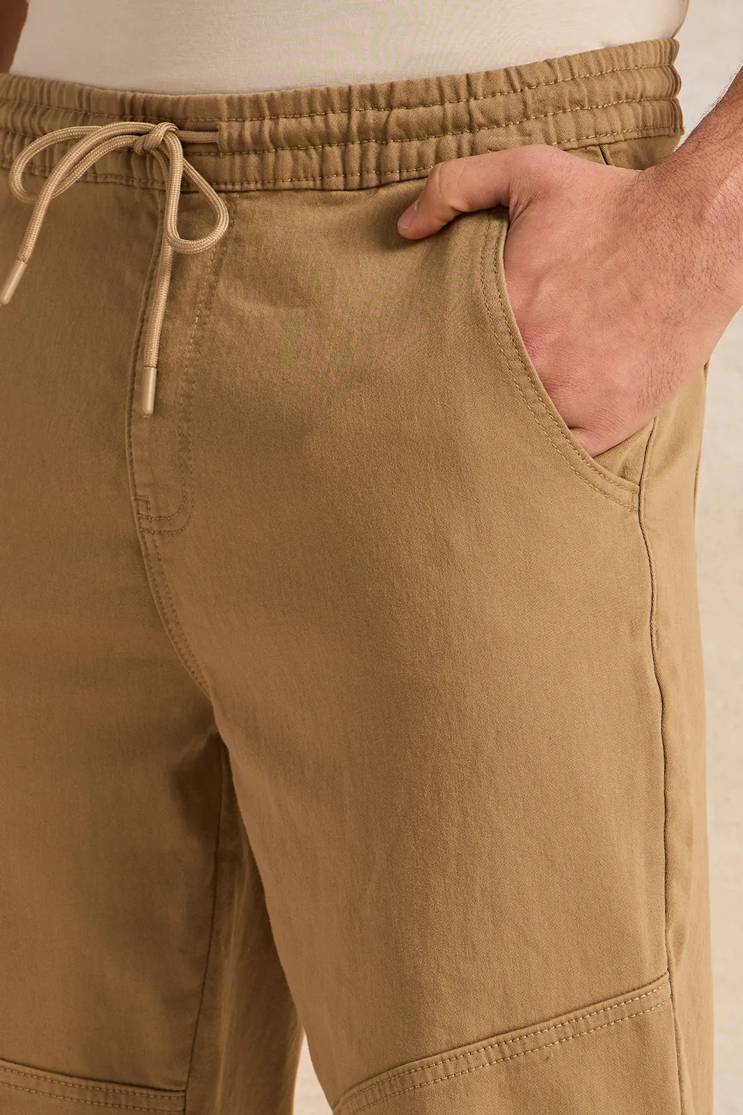 Men Brown Denim Joggers