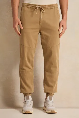 Men Brown Denim Joggers