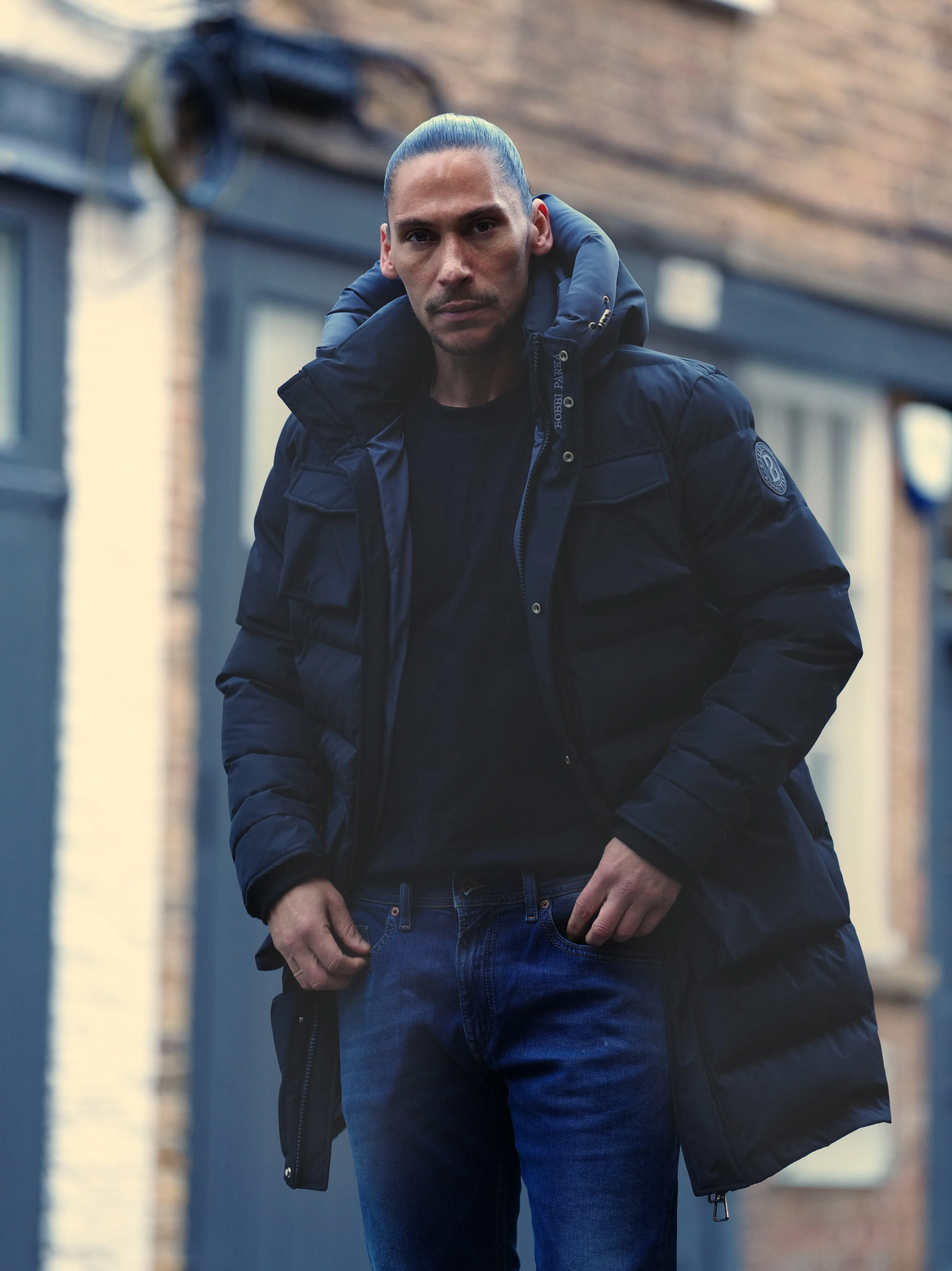 Mens Luxury long Black Puffer Jacket