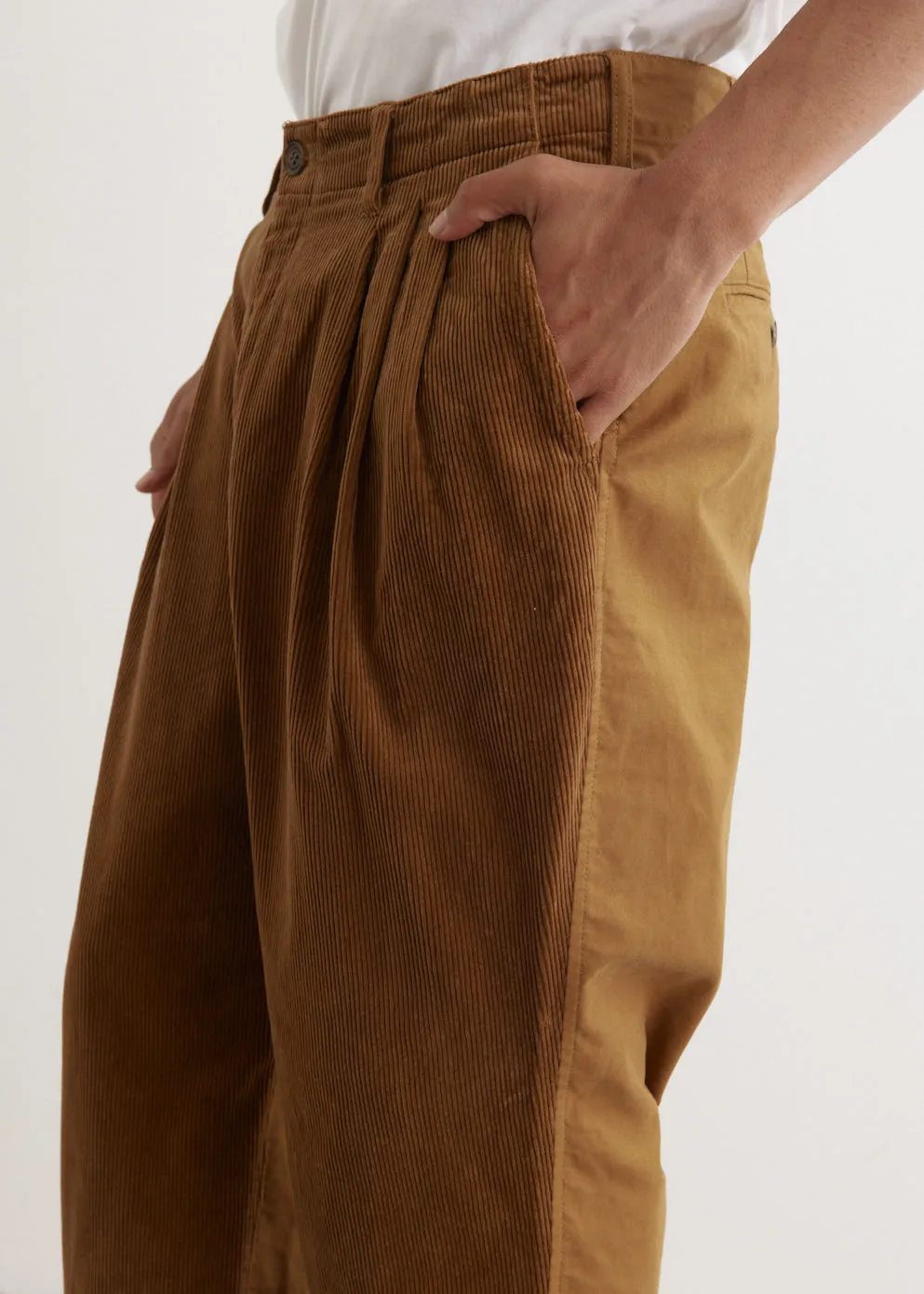 Moleskin x Corduroy Panel Pants