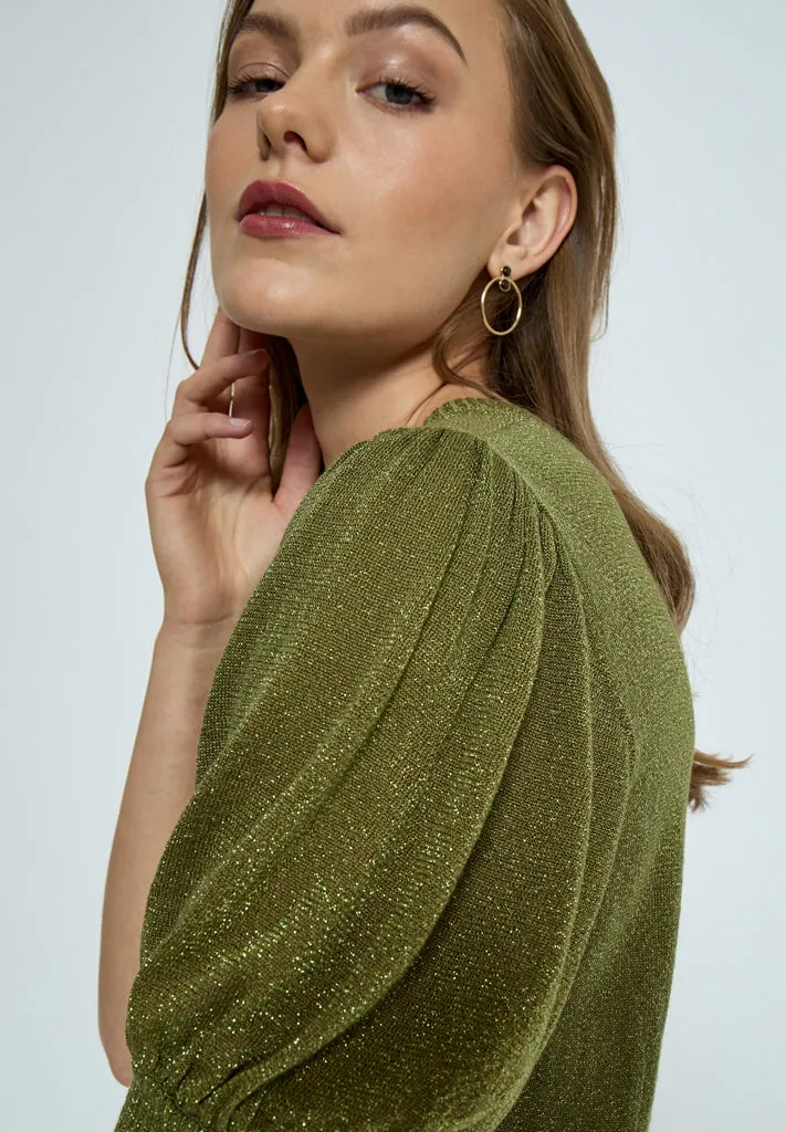 MSLiva Metallic Pullover - Olive Green Met.