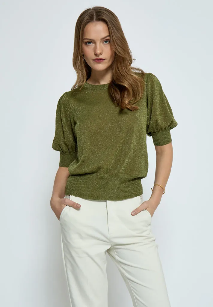 MSLiva Metallic Pullover - Olive Green Met.