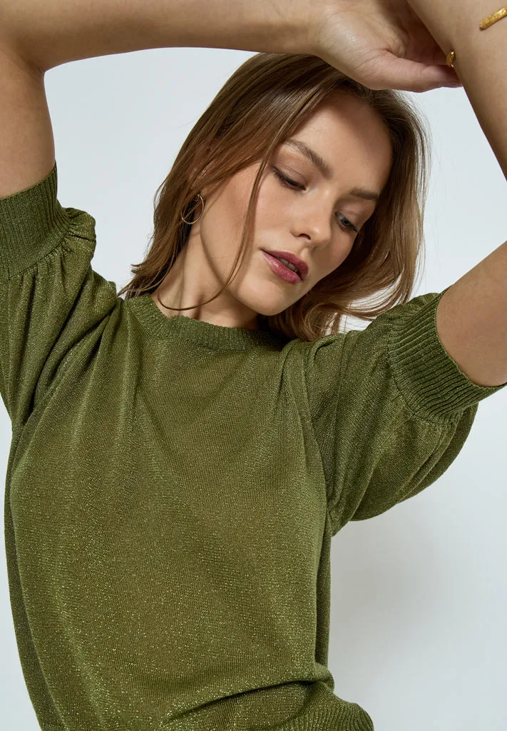 MSLiva Metallic Pullover - Olive Green Met.