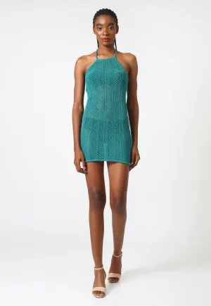 Naya Knit Mini Dress Turquoise