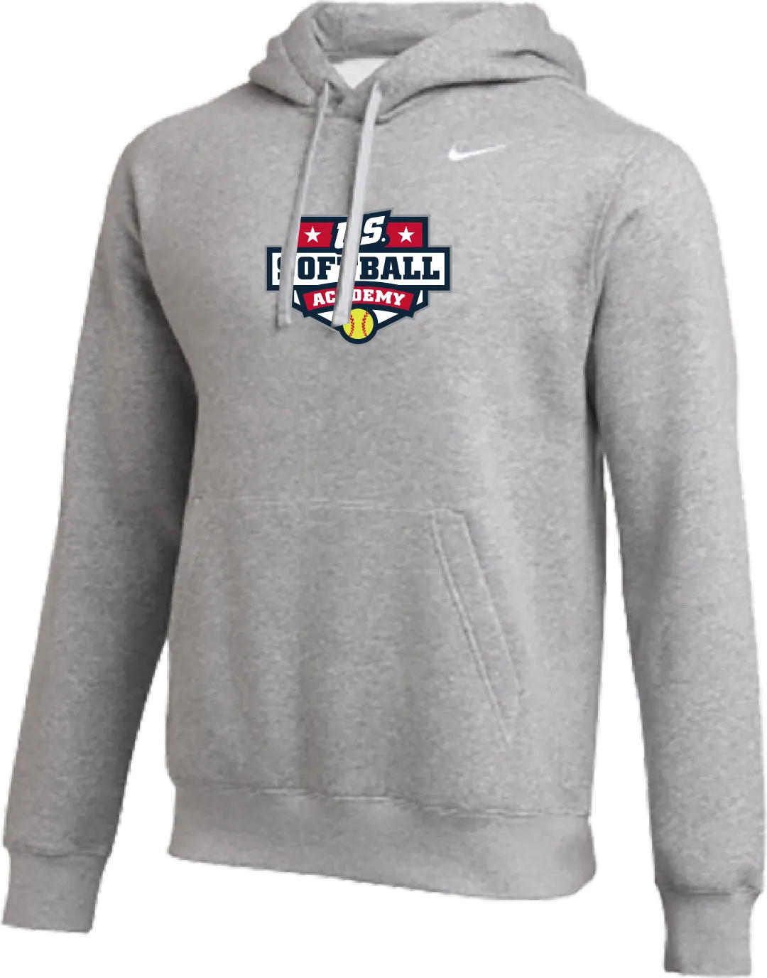 Nike US Softball Academy Club Fleece Pullover Hoodie - Heather Gray