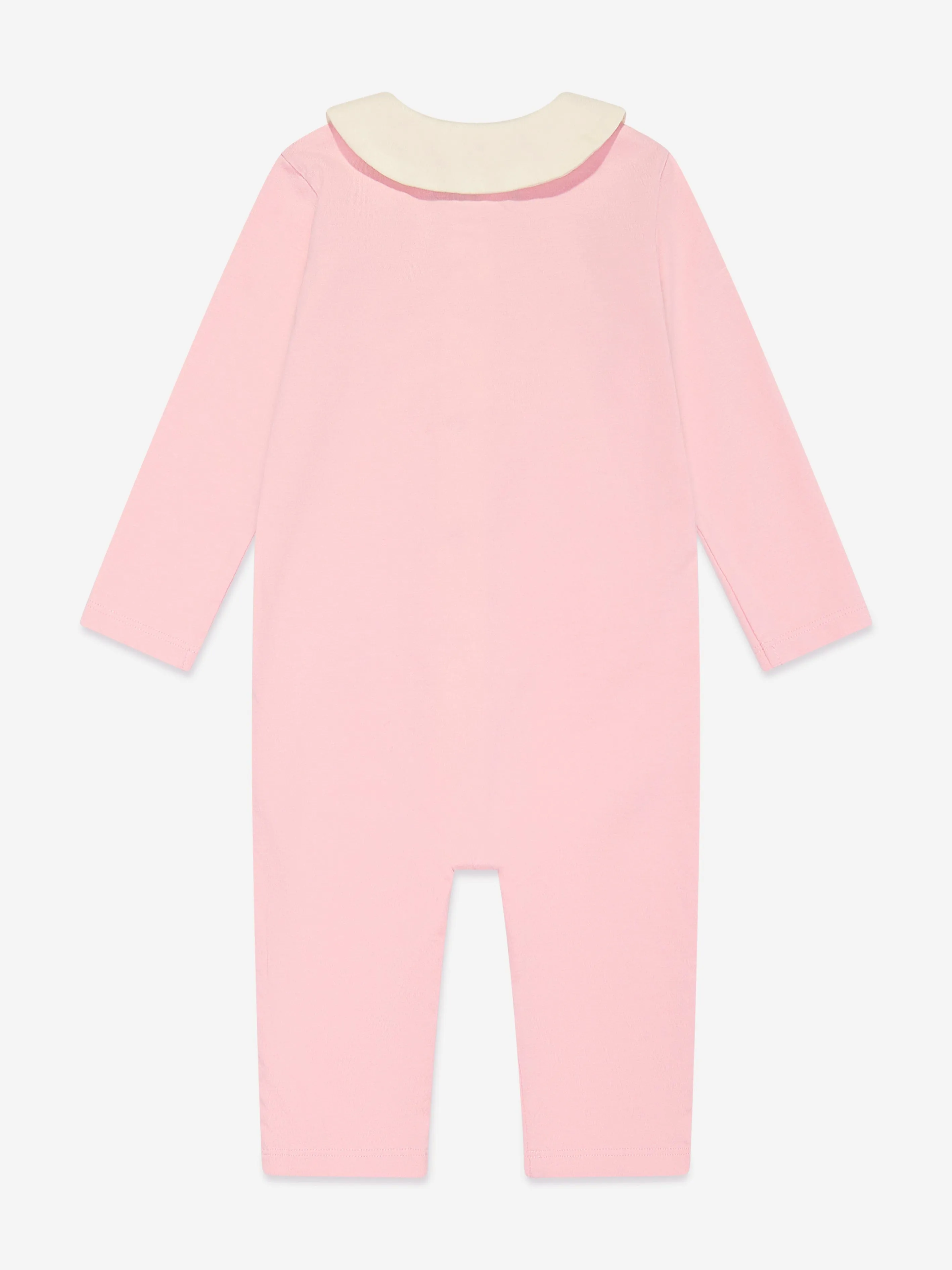 Off-White Baby Girls Bookish Flowers Romper in Pink