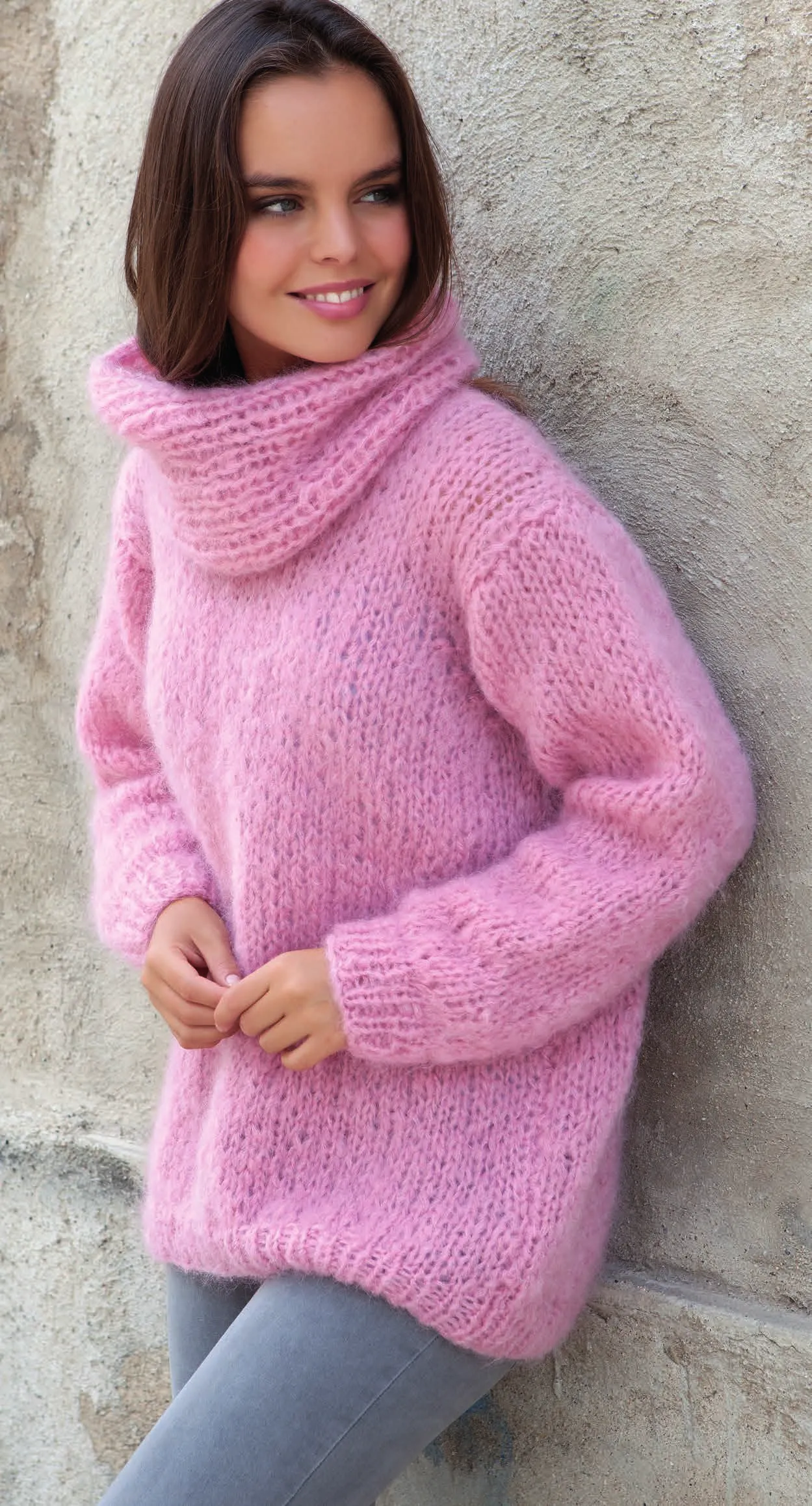 Oversize Strickpullover mit Loopschal DIY