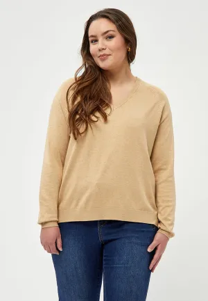 PCTana Pullover Curve - Warm Sand Melange