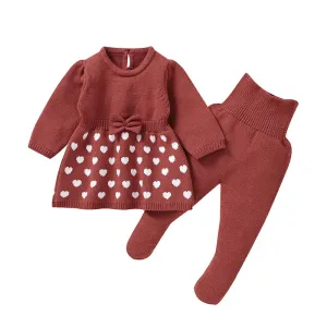 Petite Knit® Heartfelt Charm Dress & Tights Set