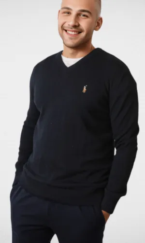 Polo V-Neck Pullover RL - Dark Blue