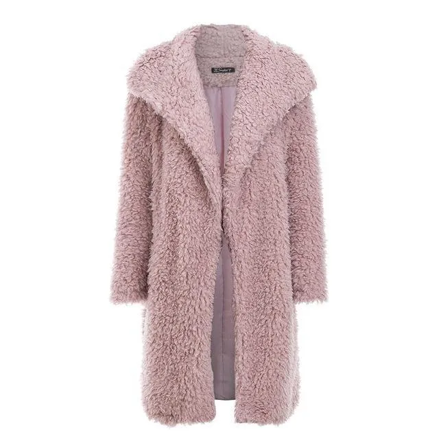 Posh Long Winter Faux Fur Coat