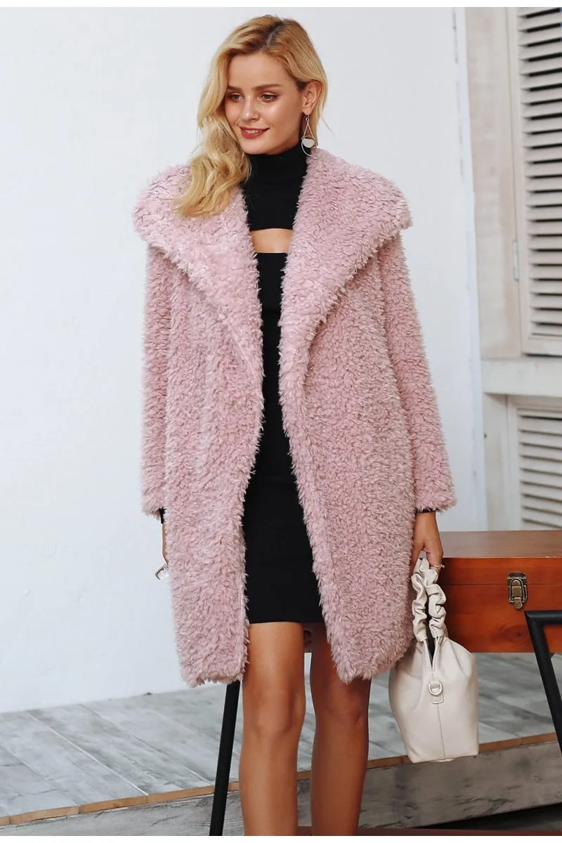 Posh Long Winter Faux Fur Coat