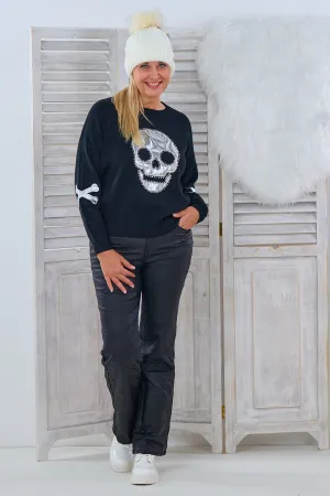 Pulli "Skull", schwarz-silber