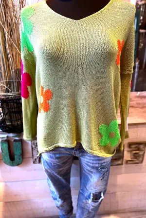 Pullover mit Blümchen Motive