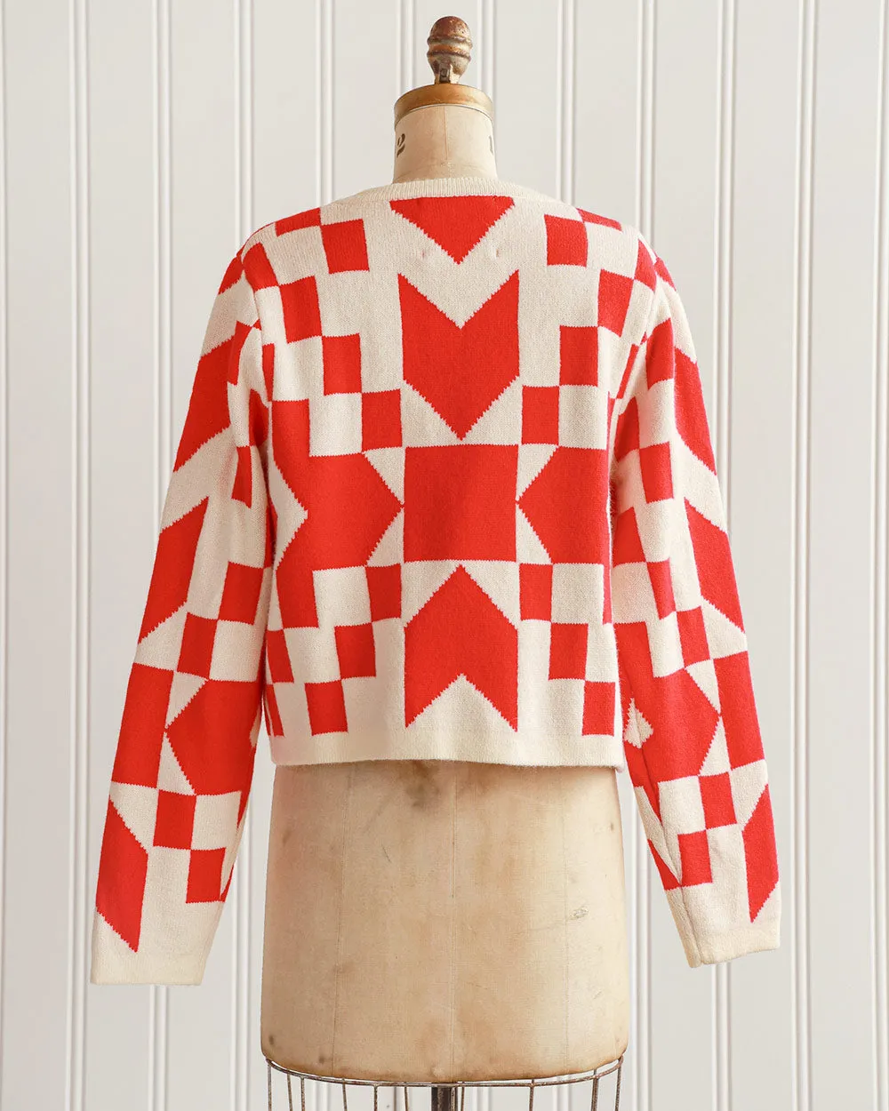 Quilt Blocks Cardigan Sweater