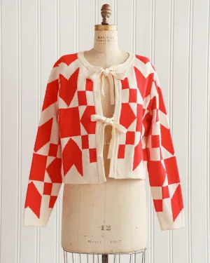 Quilt Blocks Cardigan Sweater