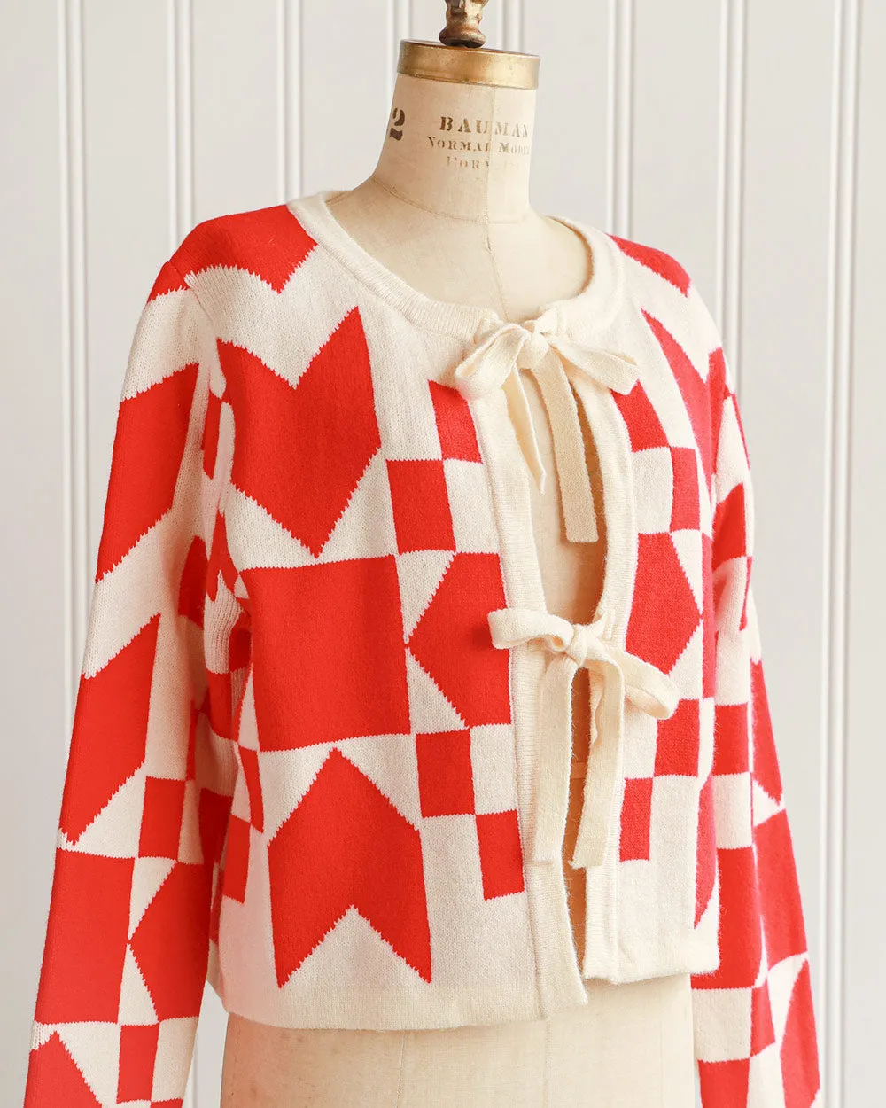 Quilt Blocks Cardigan Sweater