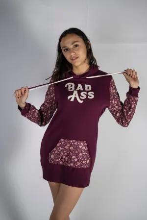 "Bad Ass" One of a kind Floral Sweatshirt Dress