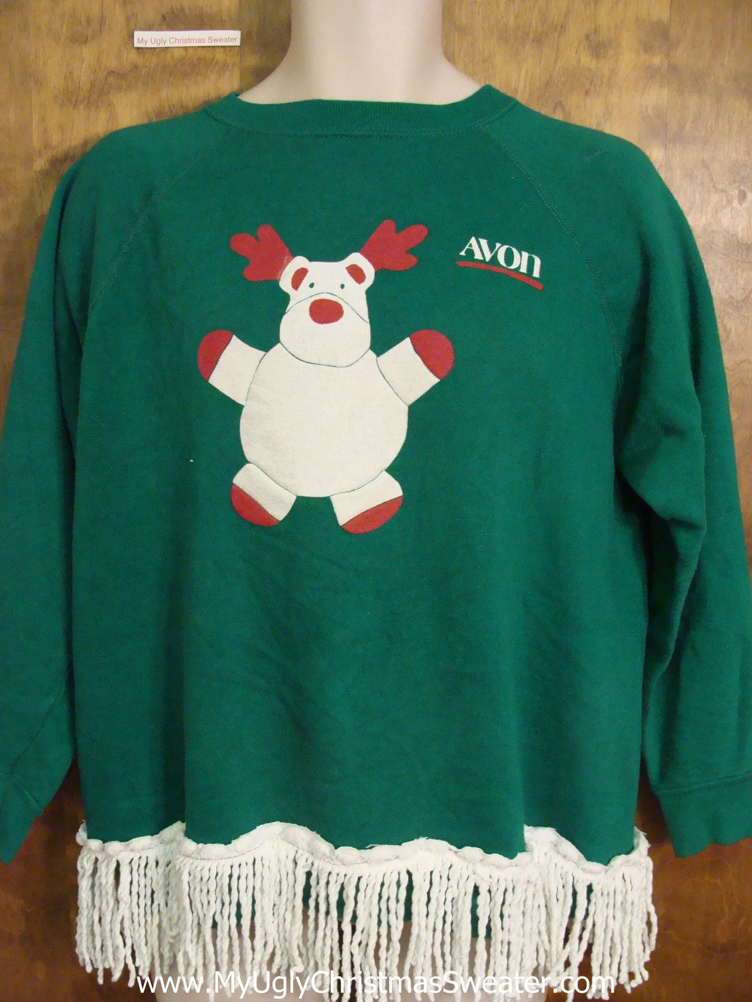 Ridiculous Bear with Antlers 80s Ugly Christmas Sweatshirt