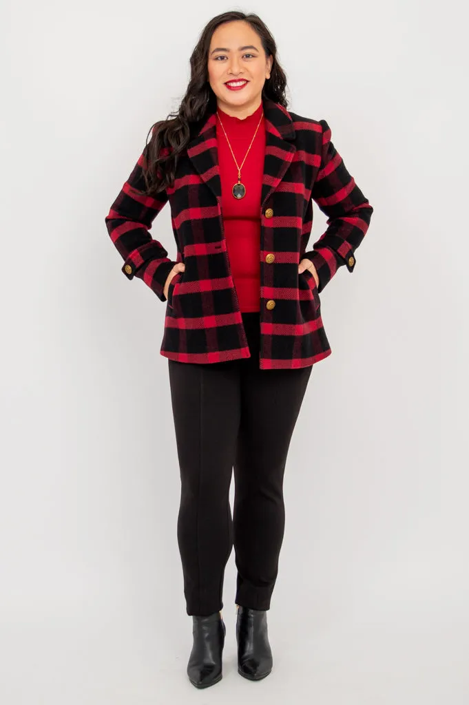 Robin Coat, Buffalo Plaid, Boiled Wool