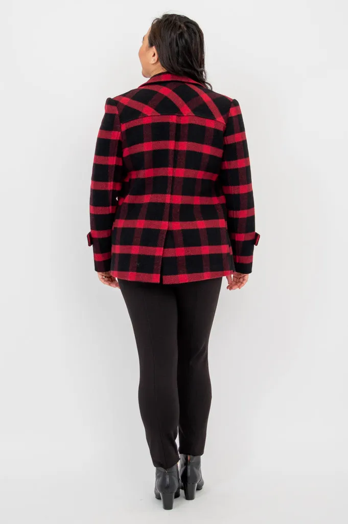 Robin Coat, Buffalo Plaid, Boiled Wool