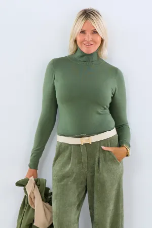 Rollkragen Pulli "Senorita", khaki