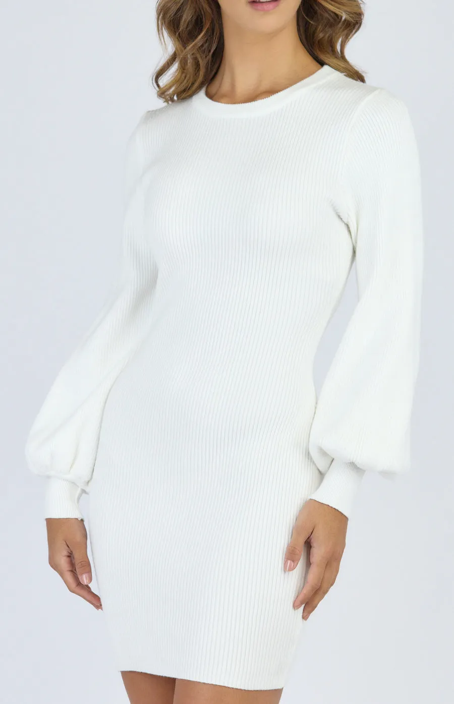 Round Neck Bubble Sleet Knit Dress