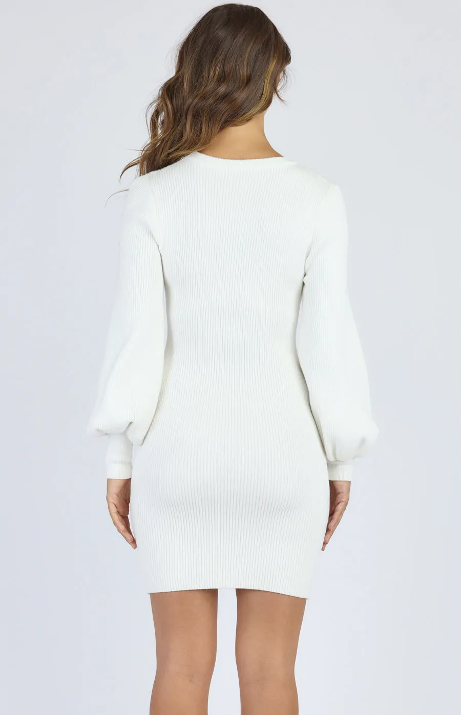 Round Neck Bubble Sleet Knit Dress