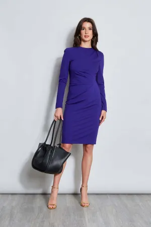 Ruched Long Sleeve Knit Dress