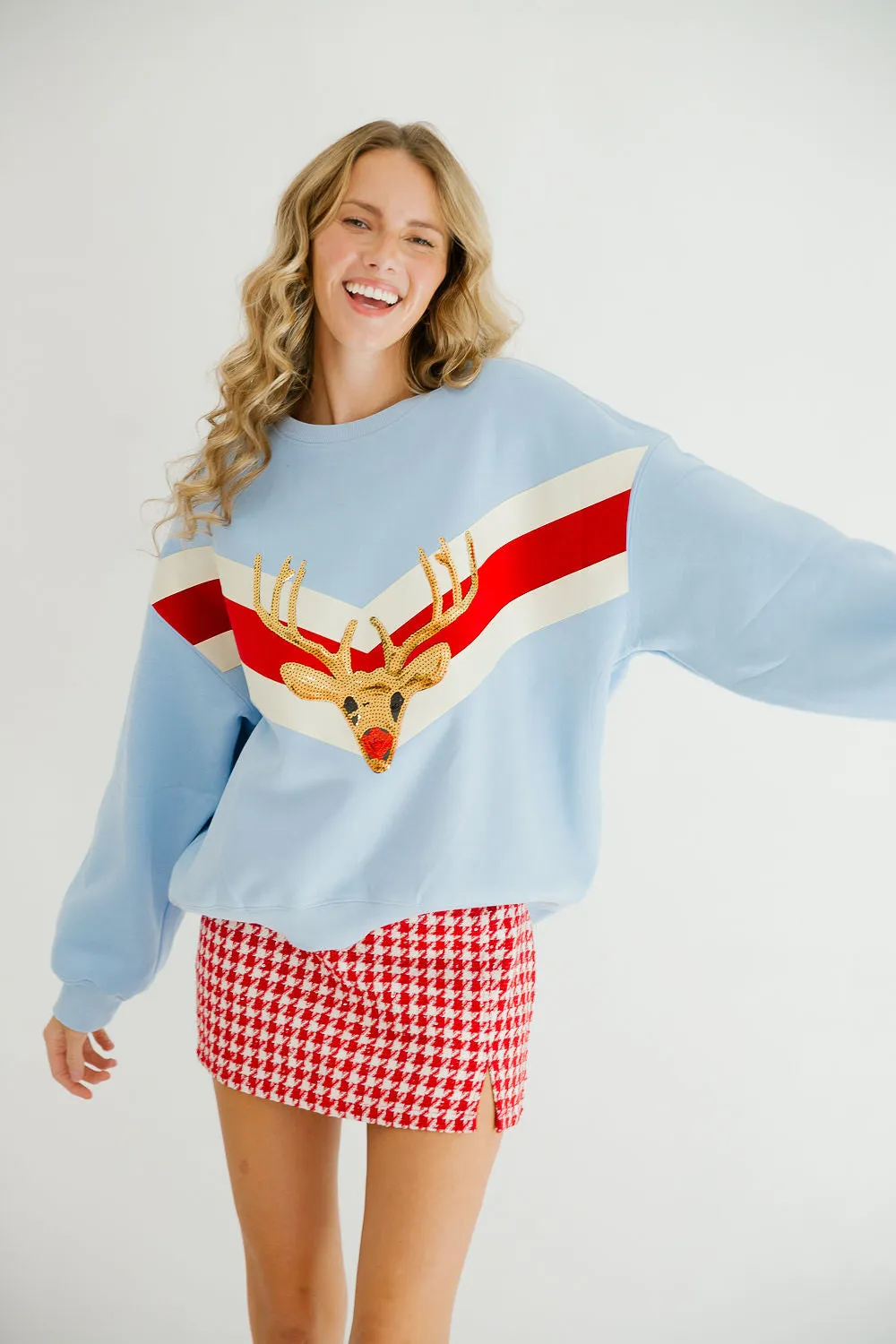 RUDOLPH STRIPES BLUE PULLOVER