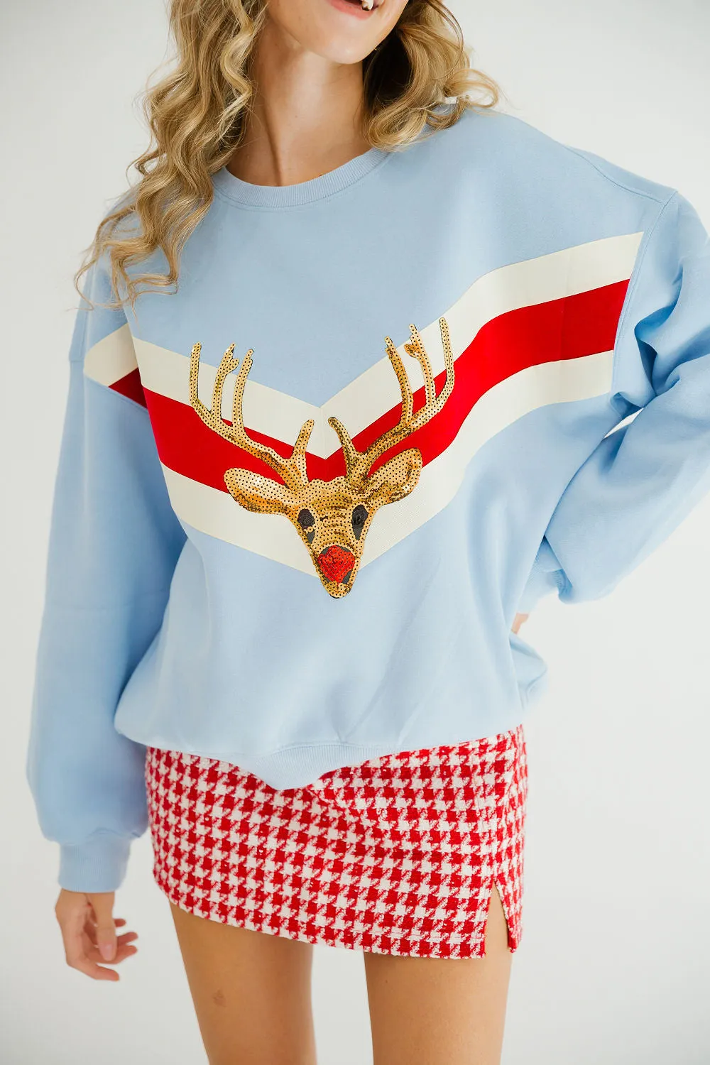 RUDOLPH STRIPES BLUE PULLOVER