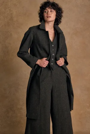 Shauna Tweed Coat - Donegal Green Fleck